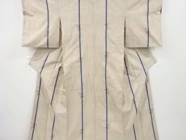 JAPANESE KIMONO / ANTIQUE KIMONO / SILK / HAND WOVEN TSUMUGI / BAMBOO GRASS